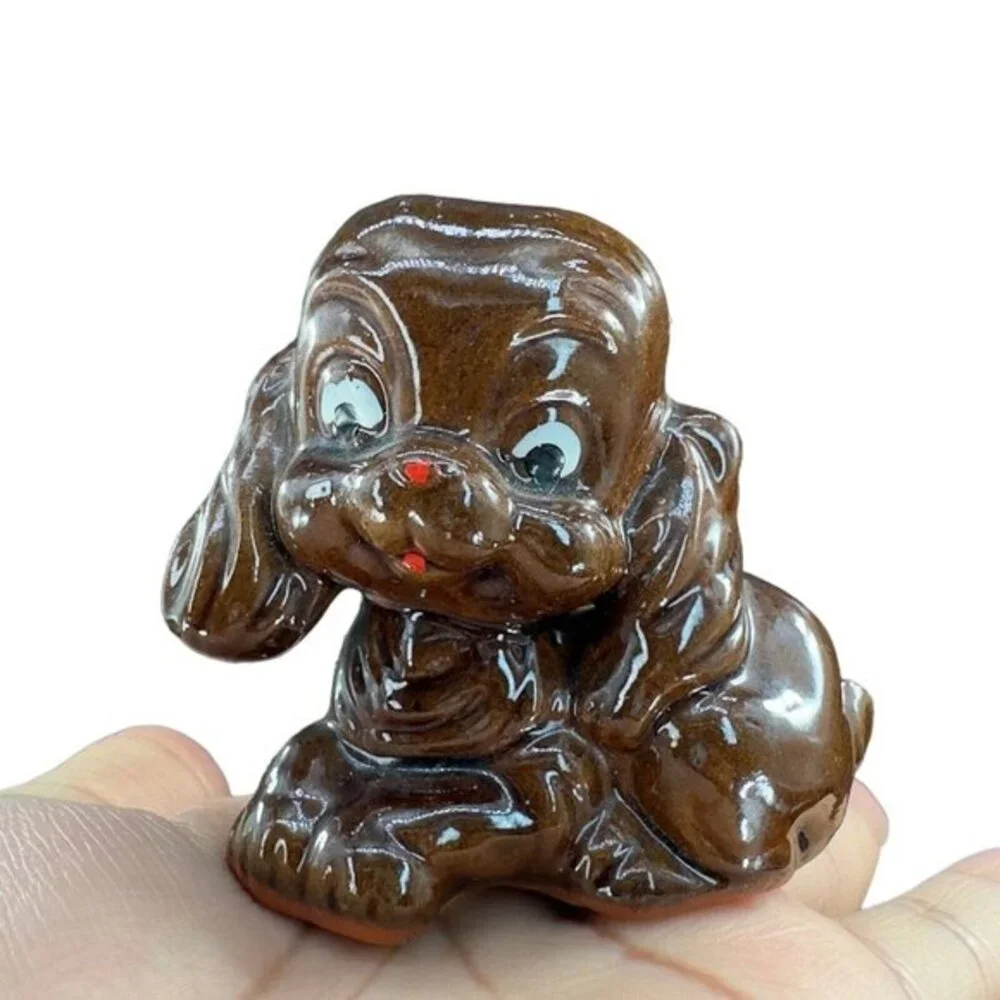 Vintage 1960s RedWare Pottery‎ Ceramic Japan Dog Puppy Figurine Poodle Spaniel 2